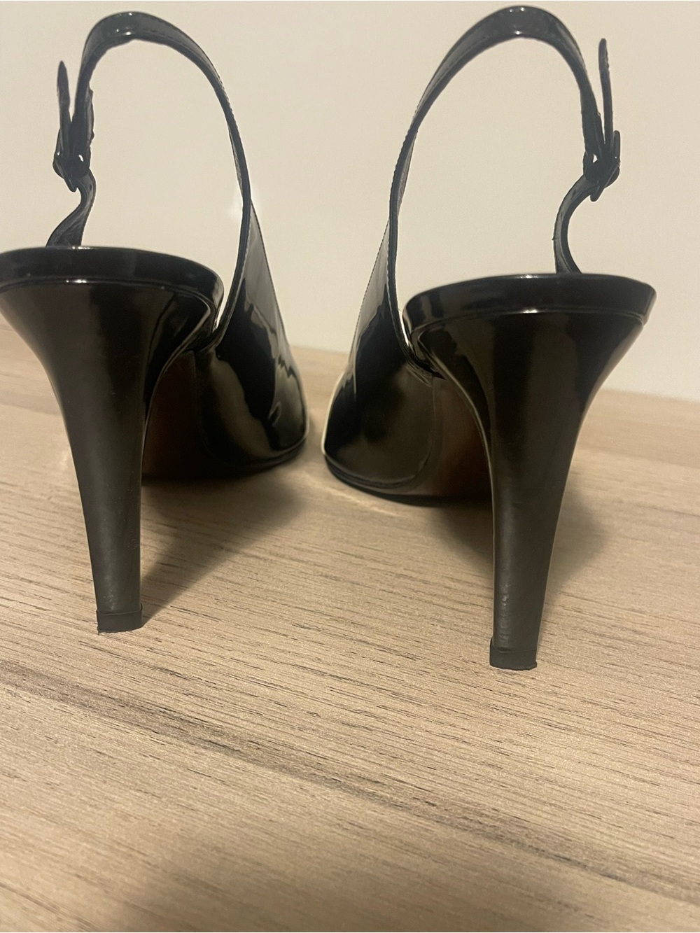 ST. JOHN | Patent Leather Peep Toe Slingback Heels Made in Spain Sz 9.5 - Picture 7 of 10